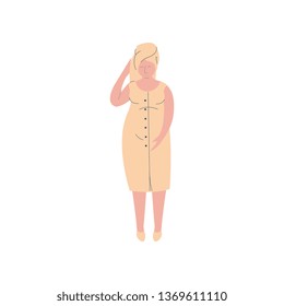 Attractive Pregnant Woman After Shower with Towel on Her Head, Happy Pregnancy, Maternal Health Care Vector Illustration