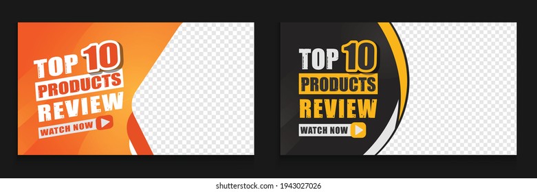 attractive product review video thumbnail design template clickable Premium Vector