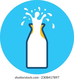 Atractiva y profesional plantilla de diseño de logotipo de la botella de leche y del hombre en un estilo muy único.