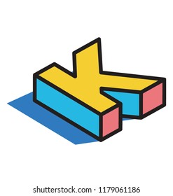 
An attractive and real effect of alphabet, 3d k
