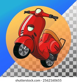 Attractive red motorbike illustration, suitable for logos and icons