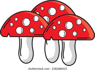 Attractive red mushroom vector drawing