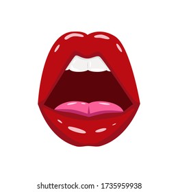 Sexy Opened Lips Stock Vector (Royalty Free) 210436945