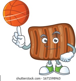 Attractive roasted beef cartoon design with basketball