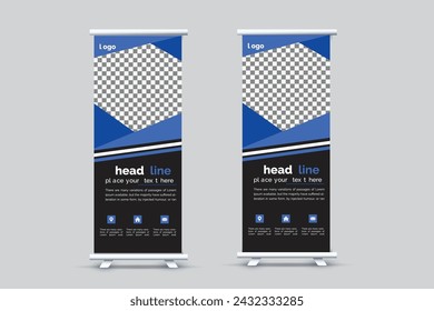 attractive rollup banner design vector template.