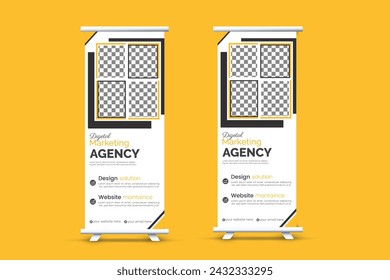 attractive rollup banner design vector template.