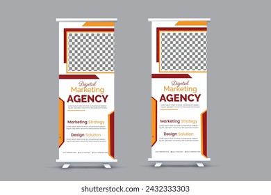 attractive rollup banner design vector template.