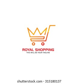 An attractive Royal Shopping vector logo symbol. 