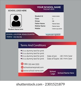  Atractivo diseño de tarjeta de identificación escolar  