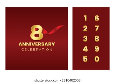 Attractive Set of anniversary template design