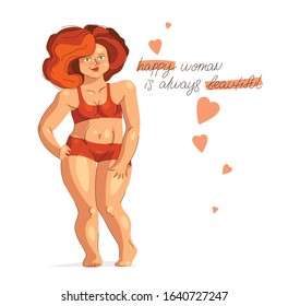 Plus Size Woman Dressed Swimsuits Body Stock Vector Royalty Free