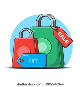 Attractive shopping app vector illustration to run your content and projects