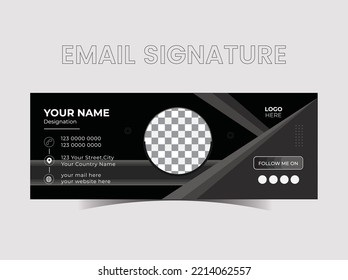   Attractive Simple Horizontal Vector Email Signature Design. An Email Signature Allows You To Continue Interactions With Recipients Outside Of Email Chains, For Example, Over The Phone, On Zoom.