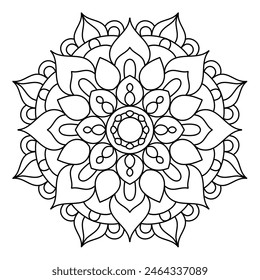 atractivo y simple diseño de mandala para colorear libro, relajante y simple arte de mandala, diseño de logotipo de yoga
