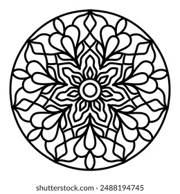 Attractive and simple mandala design for coloring pages, coloring book, yoga logo, mandala art for tattoo 