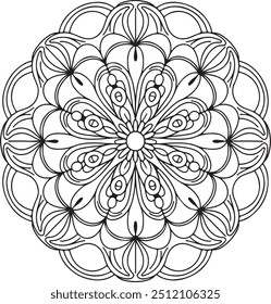 attractive and simple mandala design for coloring book, relaxing and simple mandala art, yoga logo design