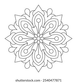 Attractive and simple mandala design for coloring book, vector file, tattoo design, wall art, simple mandala art, Design for a wallpaper Paint shirt and tile Sticker Design, vector file