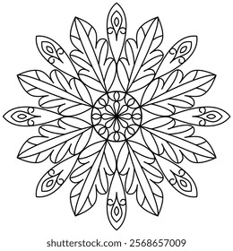 attractive and simple mandala design for coloring book page , creative mandala art for wall art
