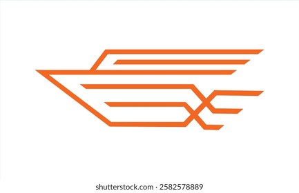 attractive and simple outline ship logo