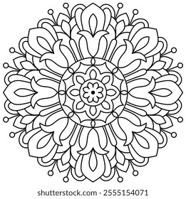 attractive and soothing mandala design for coloring book page, creative mandala art
