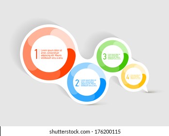 Attractive Speech bubble with four round color shapes for text placement 