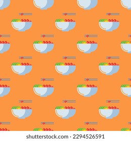 Attractive square tile with a cheerful food picture. Seamless pattern with poke on dark jungle green background. Design for a feather pattern.