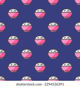 Attractive square tile with a vivid food etching. Seamless pattern with rice on st. patrick's blue background. Design for websites to make them look modern and sophisticated.