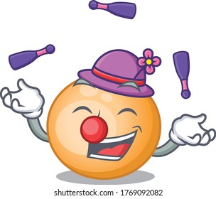 An attractive staphylocuccus aureus cartoon design style playing juggling