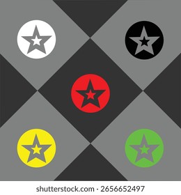 Atractivo icono de estrella con varios colores.
