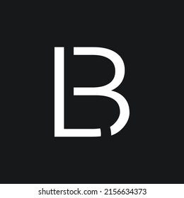 Attractive stylish creative connected black and white LB BL L B initial based icon logo.