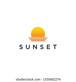 attractive sunset logo design for your company