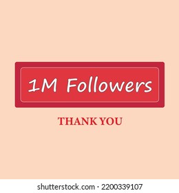 Attractive Thank you banner for 1M Followers. Social Media Achievement banner. Thank you design template