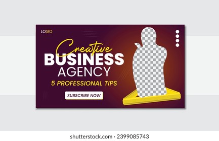 Attractive thumbnail design for any kind of video and web banner template.