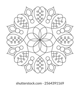 Attractive traditional mandala coloring book page for Kids. Easy Mandala Coloring Book Pages for Adults to Relax, Experiences Give Relief. Resizeable Vector File