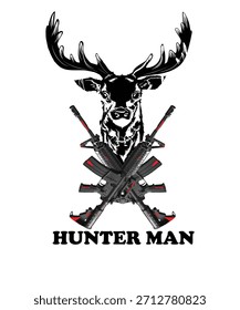 Attraktives trendiges kreatives Jäger T-Shirt Design