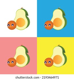Attractive Trendy Avocado Vector Illustration