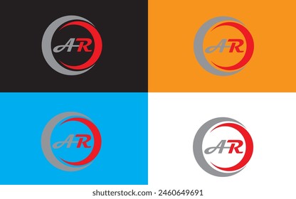 Attraktives trendiges sauberes Glas AR Logo Design