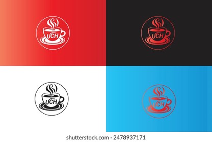 Attractive trendy clean tea cup logo design