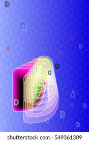 attractive type above Alphabet D vector background, form into narrow shape