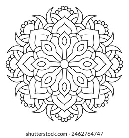 attractive and unique mandala design for coloring book, yoga logo design, easy mandala art for tattoo design
