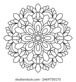 atractivo y único diseño de mandala para colorear libro, diseño de tatuajes, arte de mandala relajante
