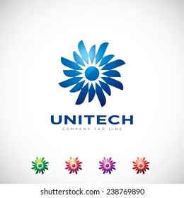 An attractive Uni-tech vector logo symbol. 
