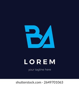 Vetor atraente ícone de letra do alfabeto logotipo BA