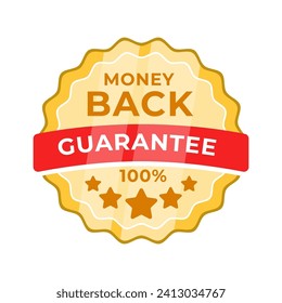 Attractive vector badge proclaiming a Money Back Guarantee , suitable for businesses offering consumer assurances and trust-building services