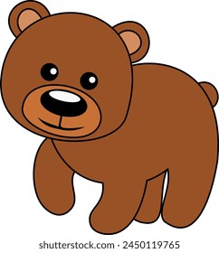 Attractive vector image of simple bear drawing. Illustration of zoo animal.