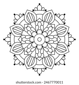 attractive vector mandala design for coloring book, soothing and simple mandala art
