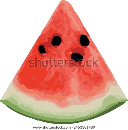 An attractive and vibrant vector illustration featuring fresh and enticing watermelon. The image showcases tantalizing slices of watermelon radiating natural freshness. This illustration is suitable f