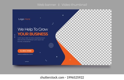 attractive video thumbnail vector design for any videos. Customizable thumbnail for live workshop business and webinar. web banner template. Video cover photo for video services  social media. 