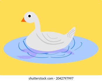 Attractive wait color Swan , This image can use for icon and sign or symbol.