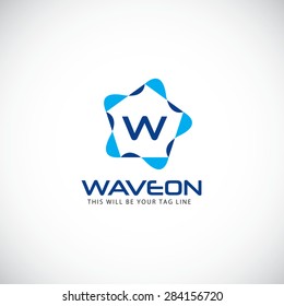 An attractive Wave Star vector logo symbol.